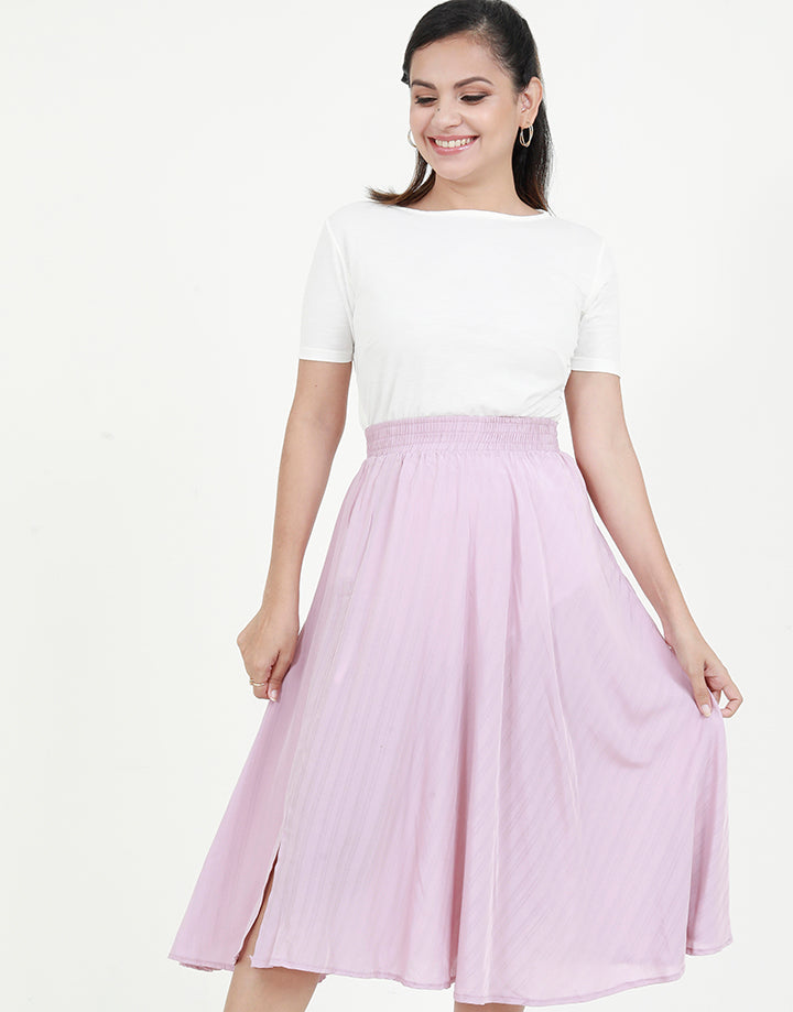 Knee Length Skirt with Front Slit