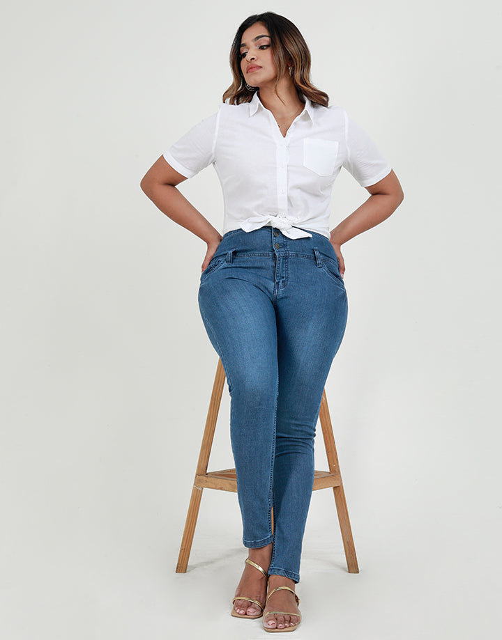 Online High Waisted Skinny Jeans with Pockets