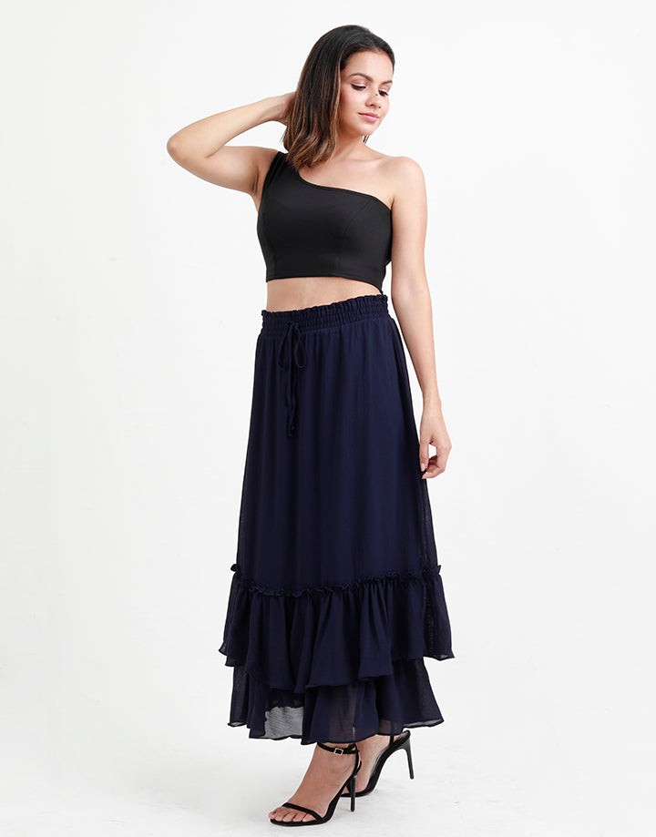 Layered Skirt with Tie Up Bow