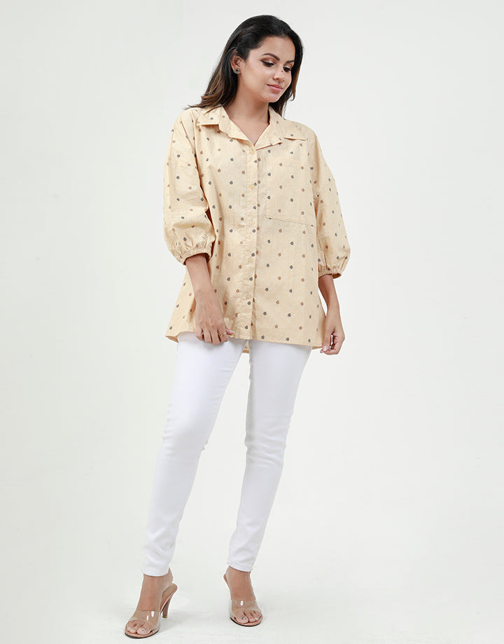 Loose Fitting Shirt with Balloon Sleeves