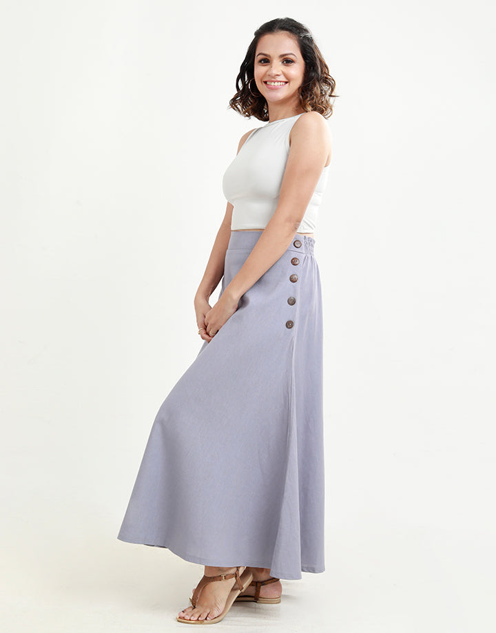 Maxi Skirt with Wooden Buttons