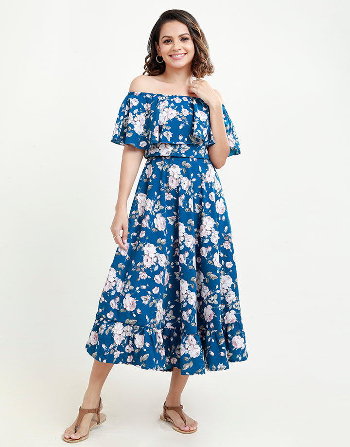 Off the Shoulder Midi Dress