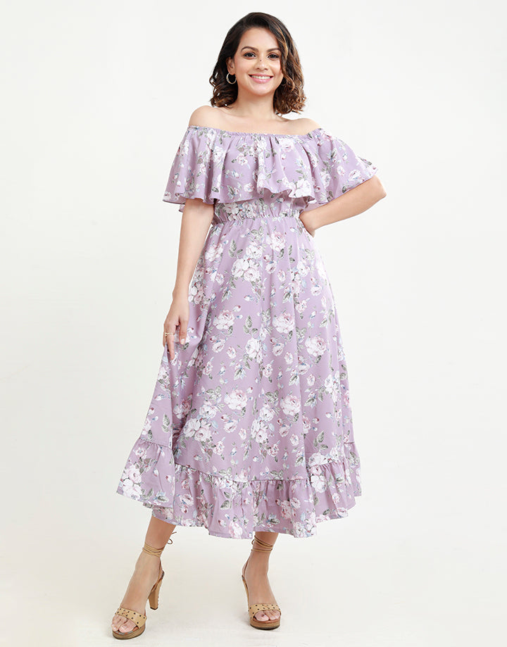 Off the Shoulder Midi Dress