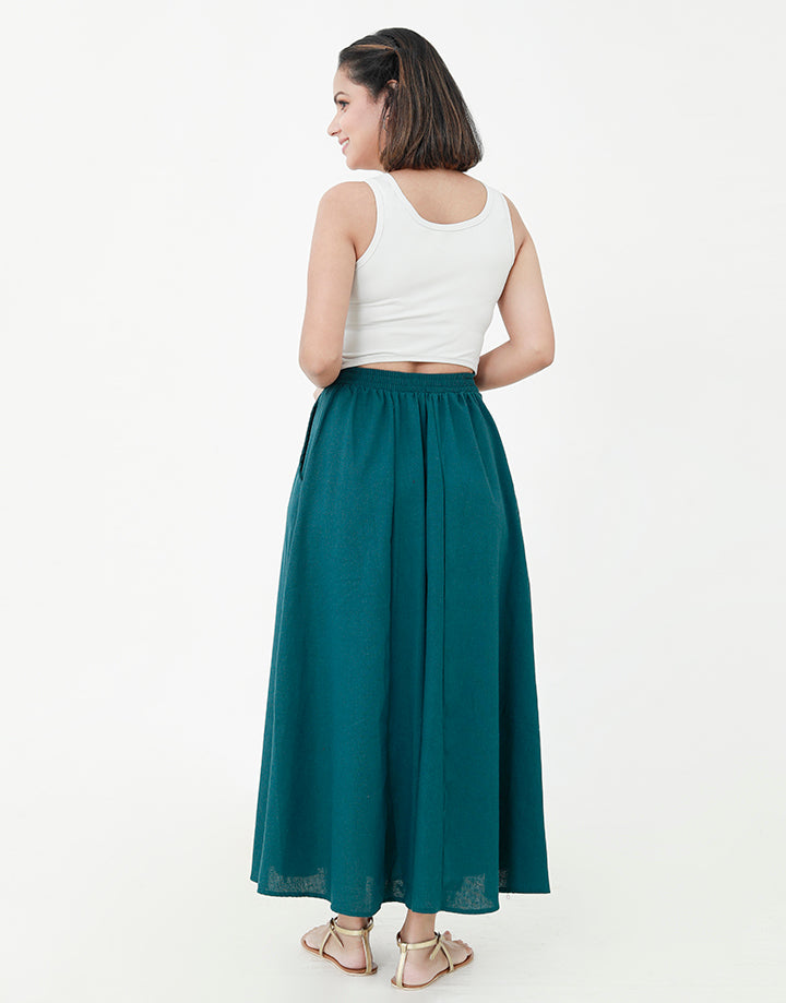 Paneled Maxi Skirt with Pockets