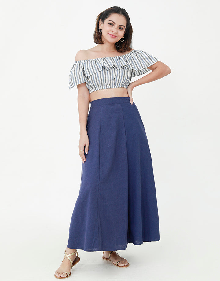 Paneled Maxi Skirt with Pockets