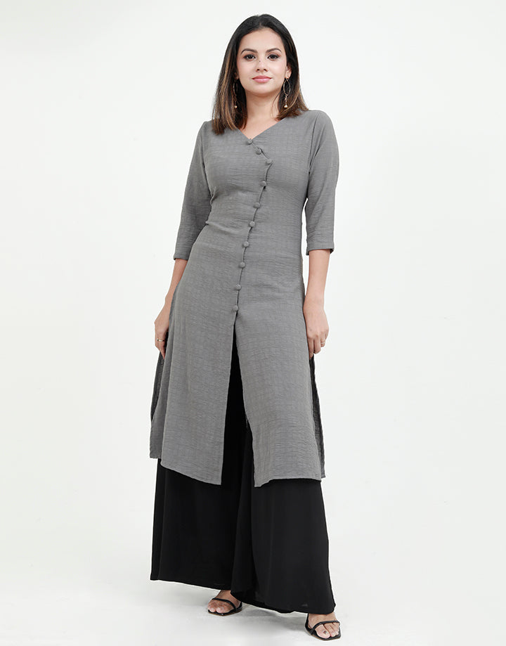 Plain Kurtha with Button Details