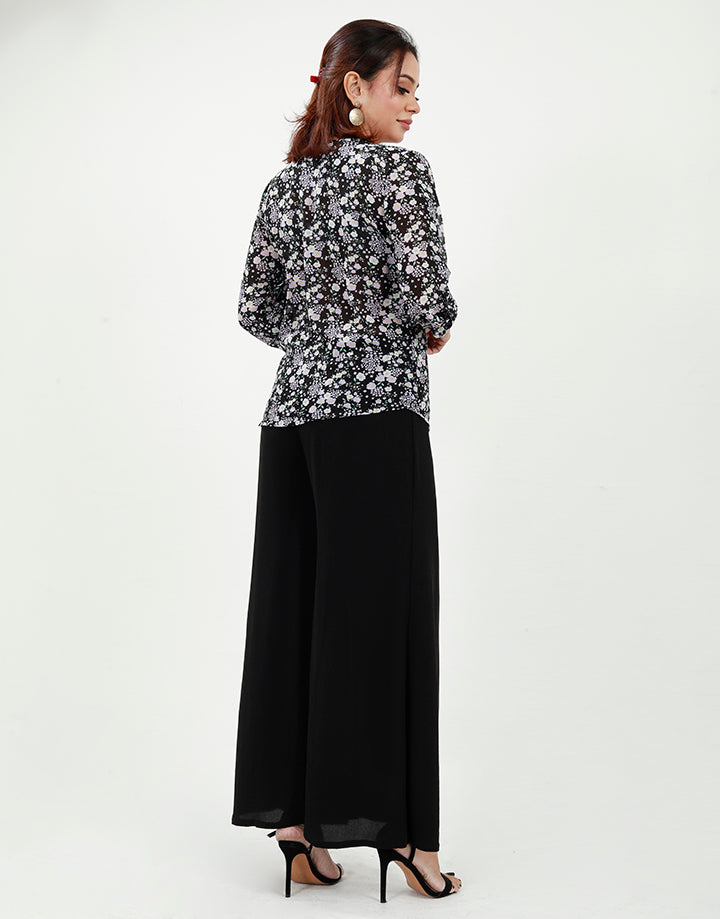 Printed Button Down Blouse