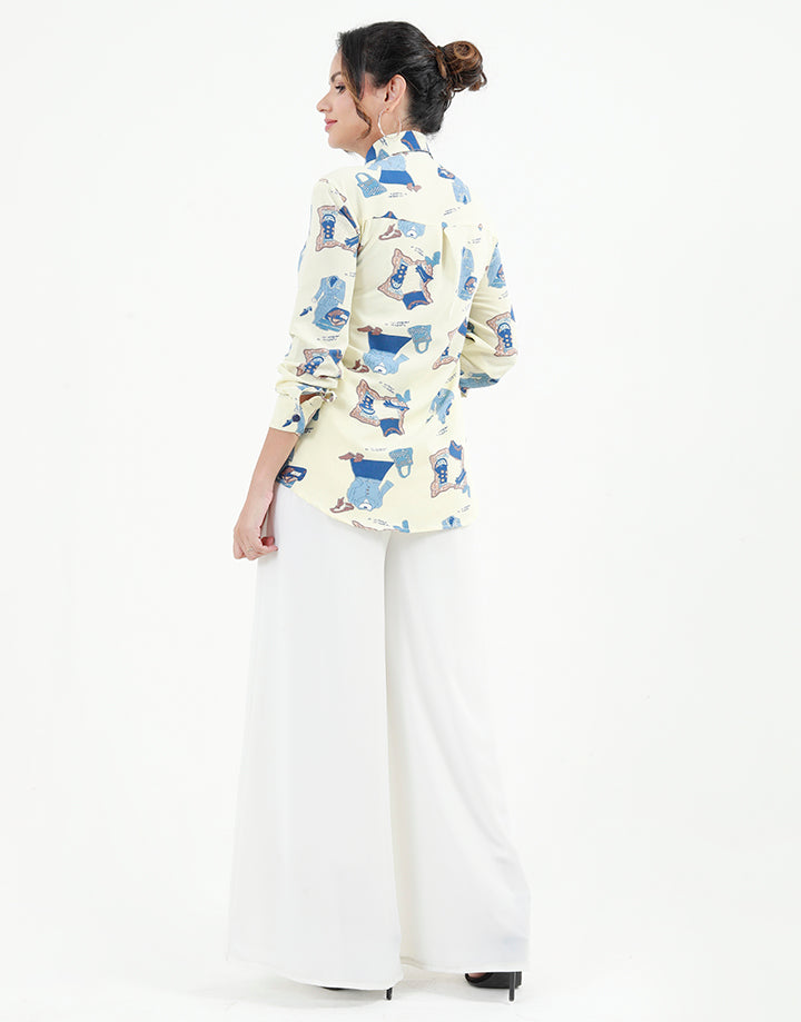 Printed Button Down Shirt In Long Sleeves