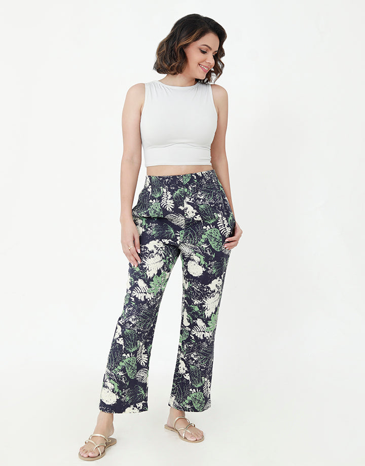 Printed Cropped Pant with Pockets