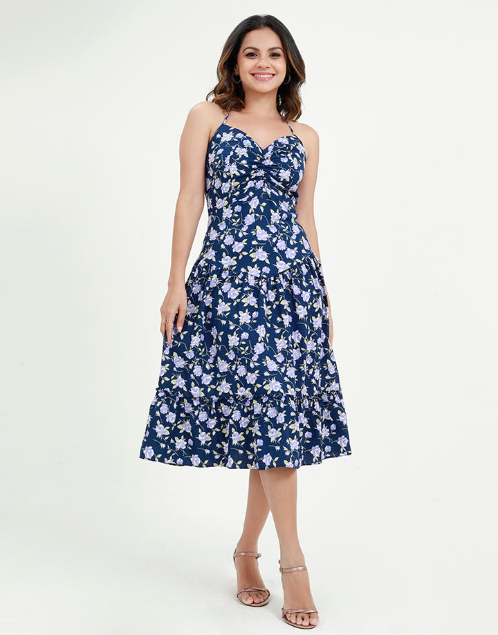 Printed Halter Neck Dress