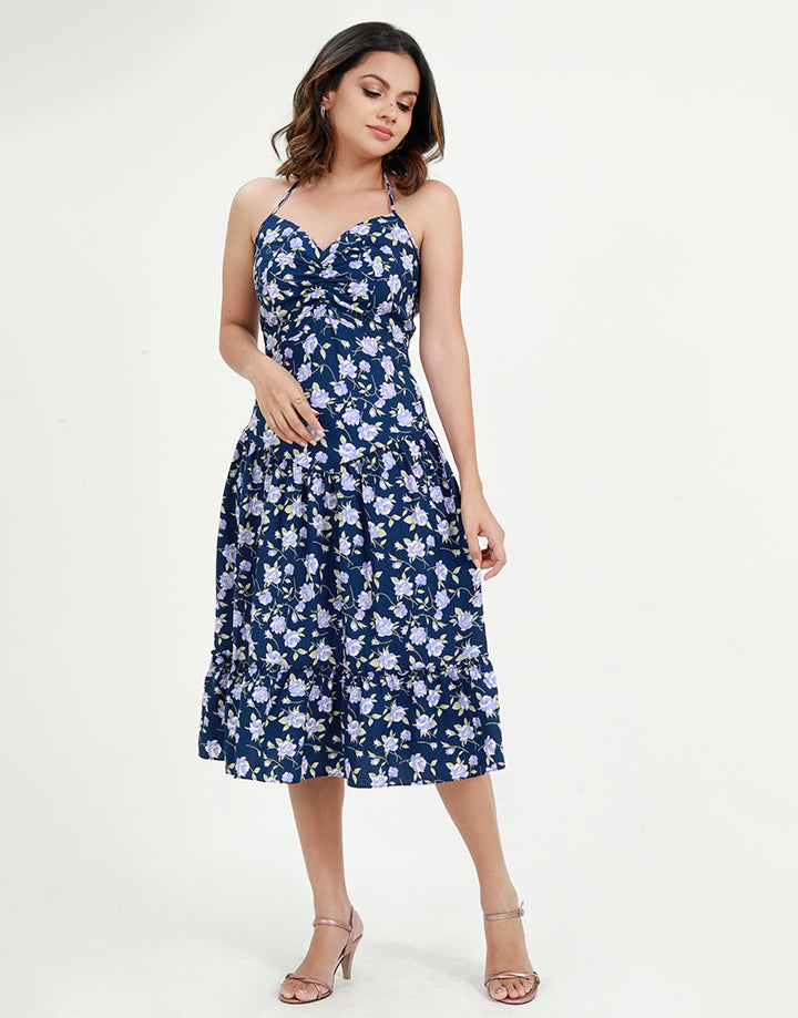 Printed Halter Neck Dress