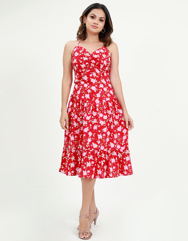 Printed Halter Neck Dress