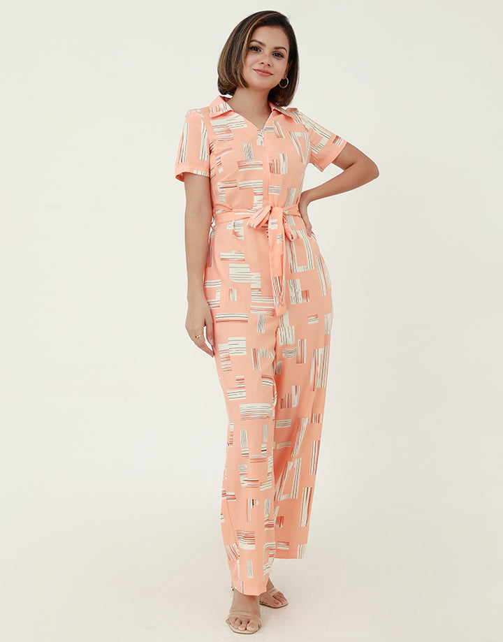 Printed Jumpsuit with Pockets