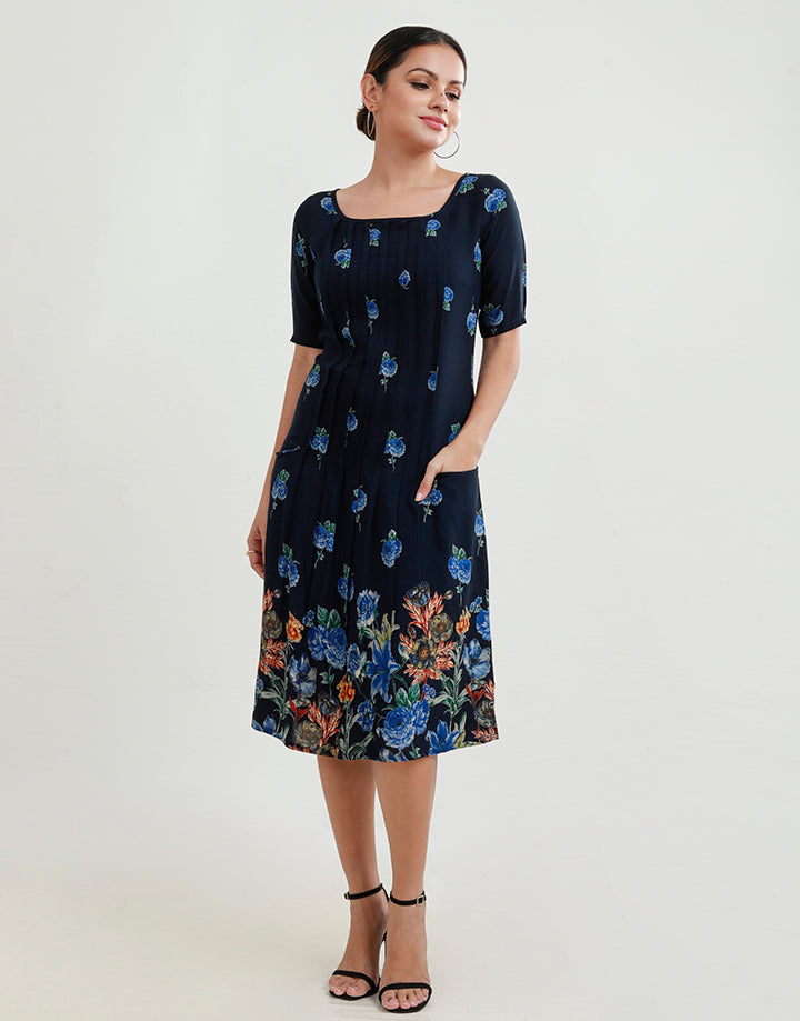 Printed Midi Dress