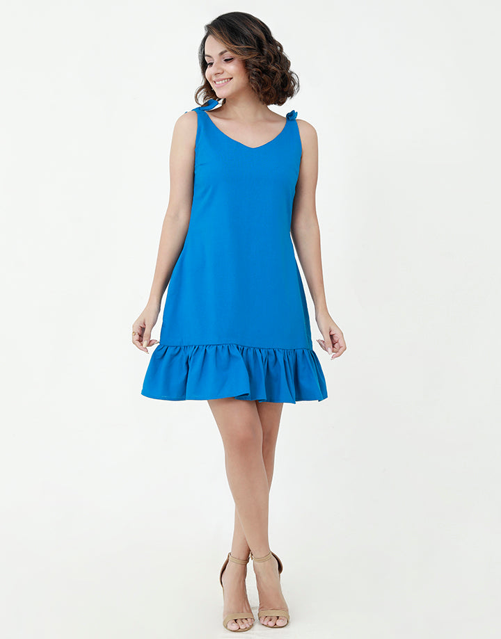 Sleeveless Dress with V-Neck