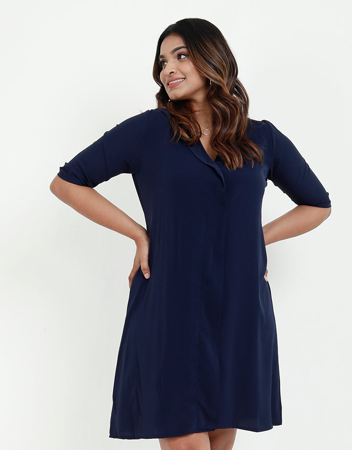 ¾ Sleeves A-Line Dresss
