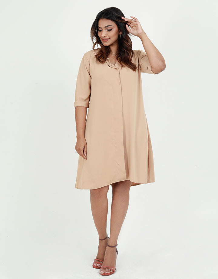 ¾ Sleeves A-Line Dresss
