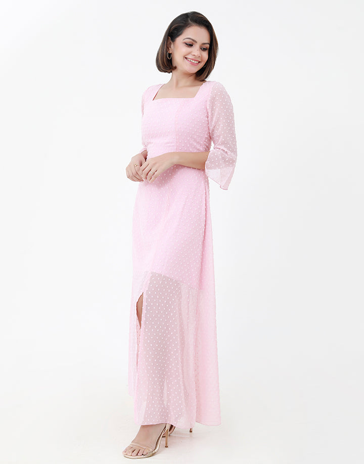 Square Neck Maxi Dress with Slit