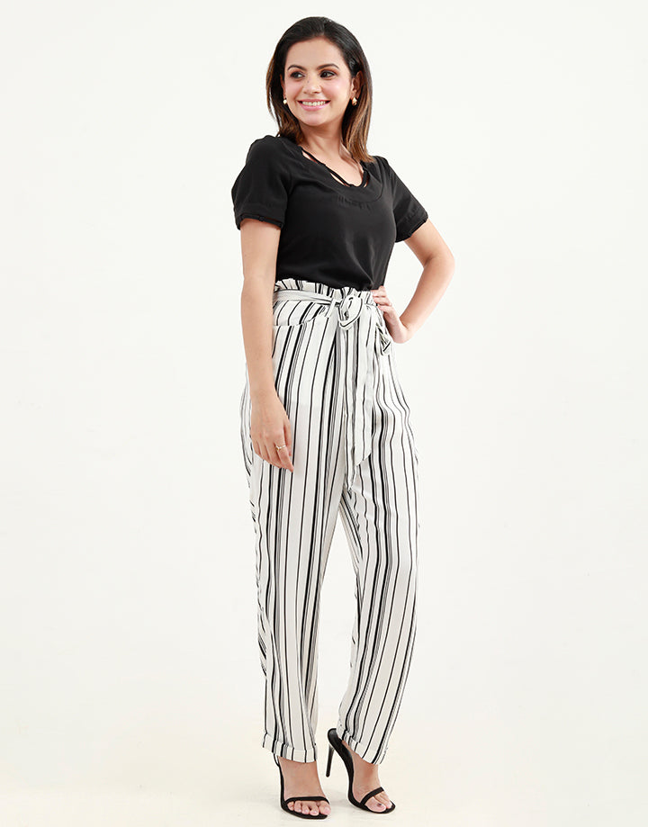 Stripped Pants With Pockets