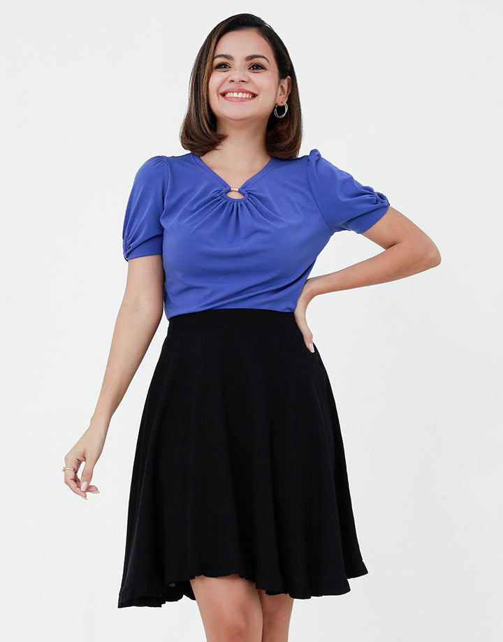V-Neck Top with Ring Embellishment