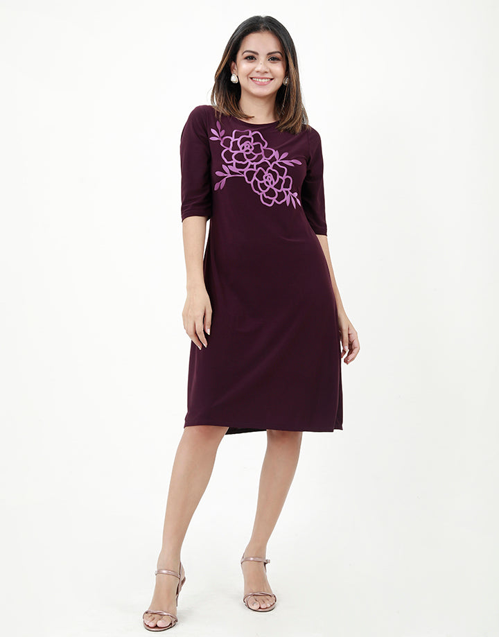 Shift Dress with Bonded Detail