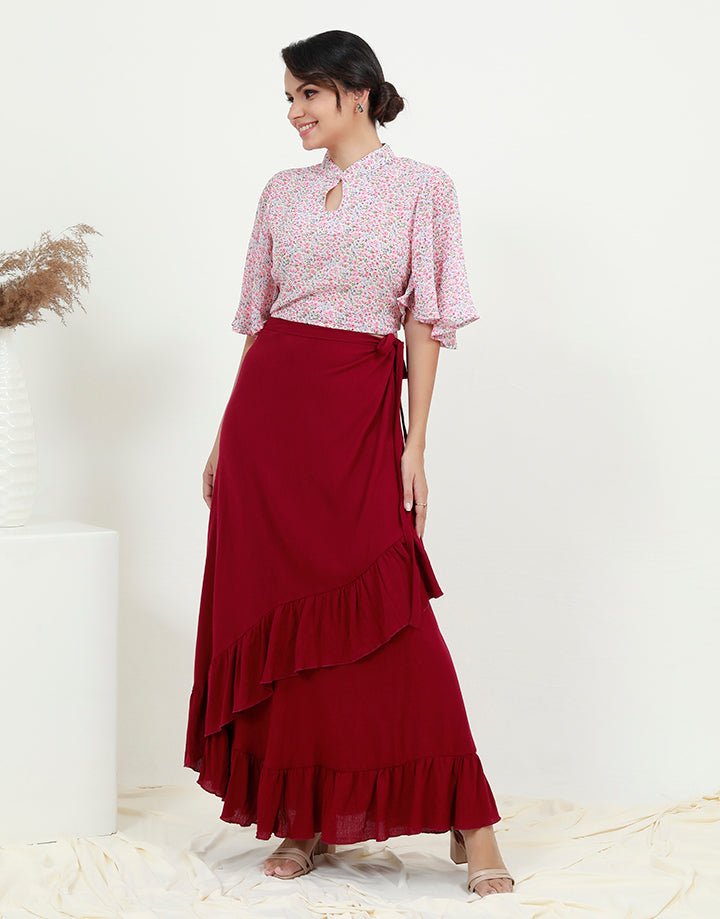 Wraparound Cheesecloth Maxi Skirt