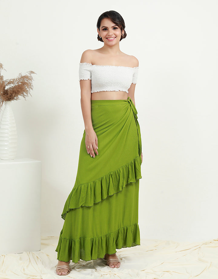 Wraparound Cheesecloth Maxi Skirt
