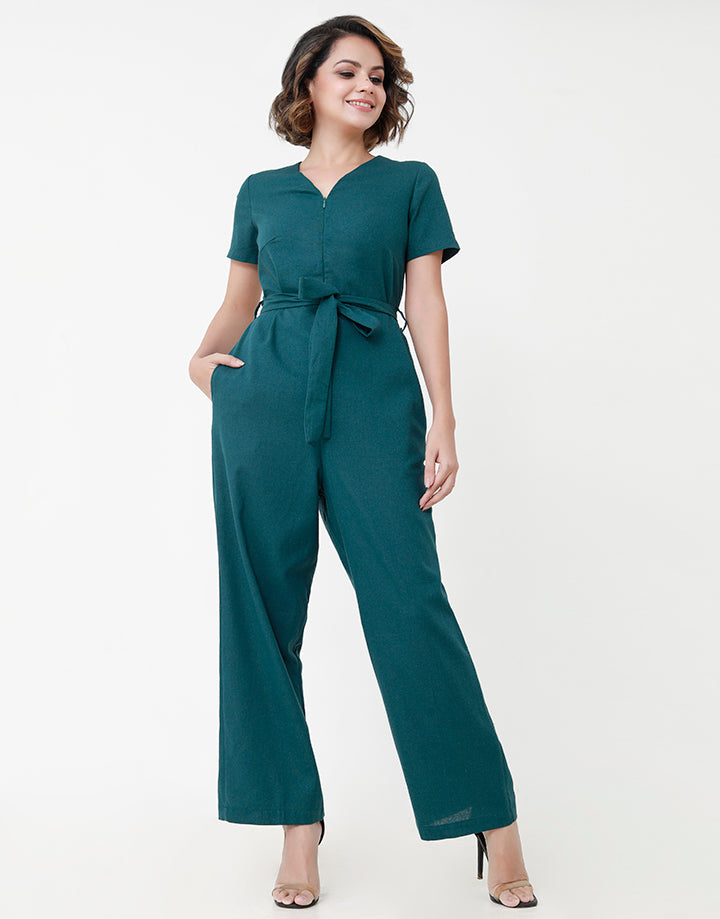 Zip Up Jumpsuit with Pockets